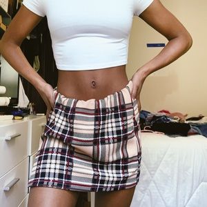 shein plaid skirt